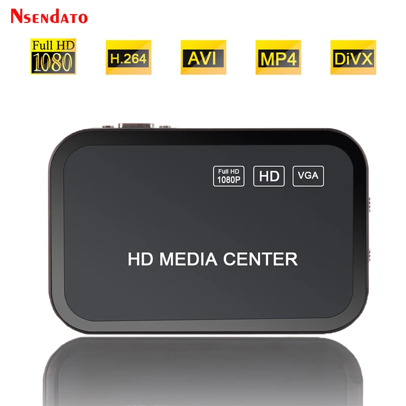 1080P HD медиаплеер центральный Surp порт mkv H.264 с VGA USB AV MMC/SD портом дистанционным