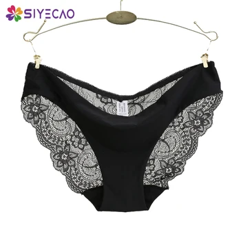 

Ladies Underwear Woman Panties Sexy Lace Plus Size Panty Ice Silk Low-Rise Seamless Briefs Lingerie Intimates Female Underpants