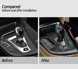 Image 2 - Hot Sale Carbon Fiber For BMW M2 F87 M3 F80 M4 F82 M5 F83 F10 F85 X5M F86 X6M F12 F13 Car Gear Shift Knob Cover Trim Accessories