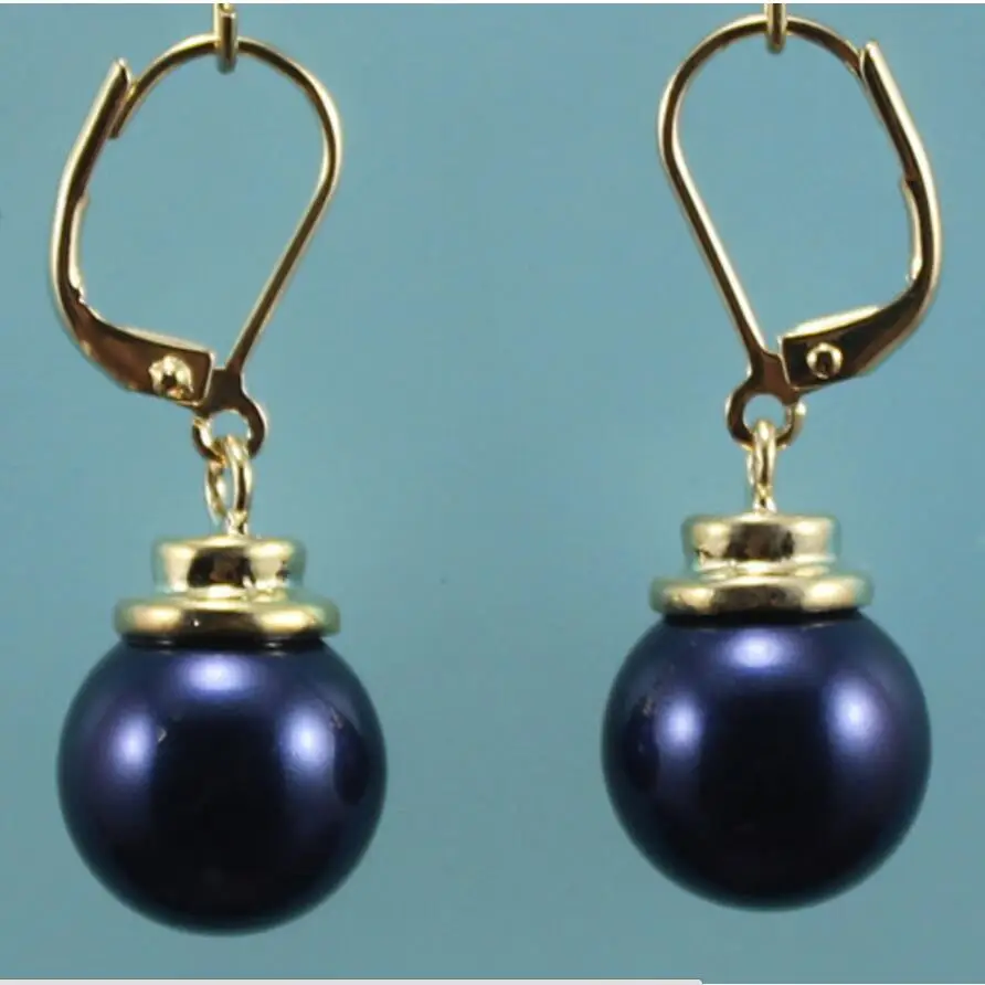 Бесплатная доставка 4 цвета! Круглые жемчужные серьги из натурального камня 12 мм