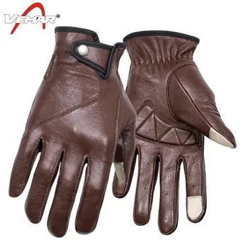 

Motorcycle Gloves Touch Screen Genuine Leather Men Motorbike Full Finger Gloves Retro Motocross Moto Gloves Guantes Moto