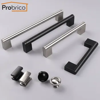 Probrico Minimalist Kitchen Cabinet Handles Long Furniture Pulls Nordic Black Drawer door Knobs Cupboard Wardrobe Locker handles