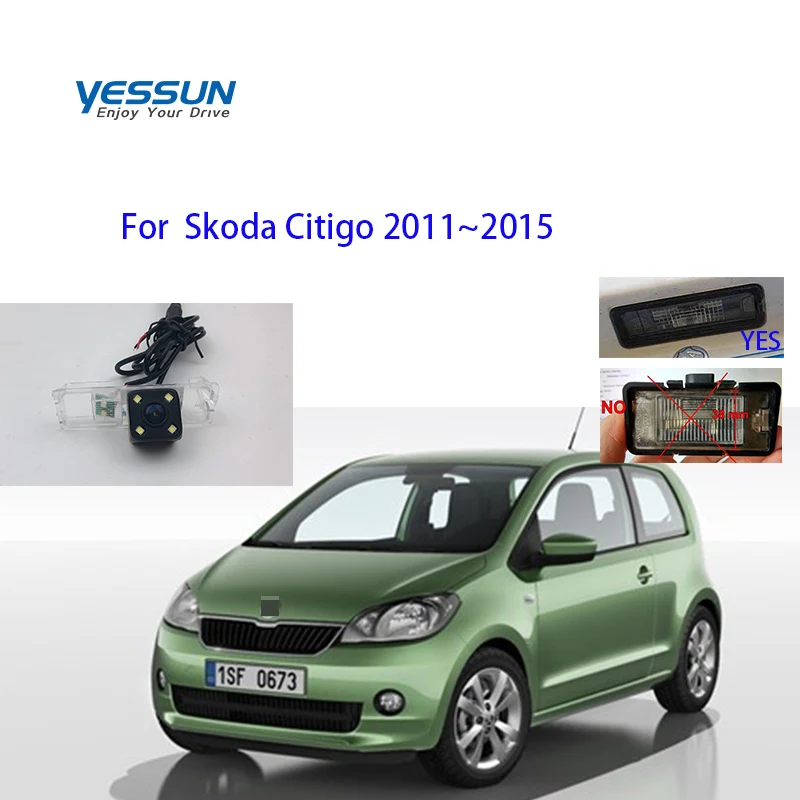 Yessun камера заднего вида CCD для Skoda citigo 2011 ~ 2015 парковочный обратный резервный 4