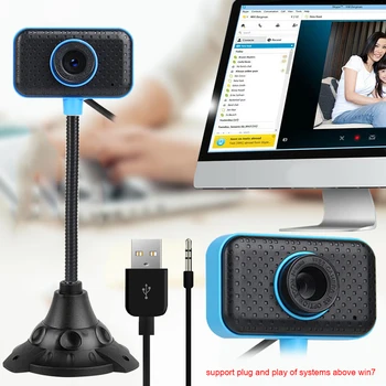 

Web Camera Goose Neck HD USB Webcam with Built-in Microphone for Windows 10 8 7 Laptop Desktop Computer Accessory