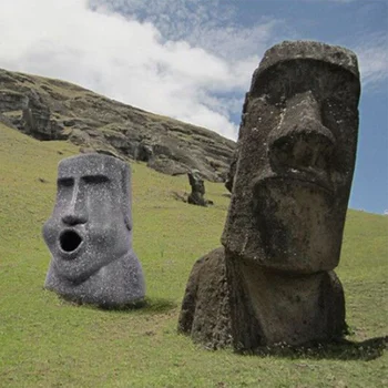 

Moai Easter Island Stone Portrait Tissue Box Creative Facial Tissue Paper Storage Tray Home Decoration Decoration Halloween Gift