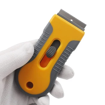 

Razor Scraper with 10pcs Blades Car WIndow Glass Vinyl Decal Sticker Adhesive Paint Removal Removal Cleaner Tool Squeegee