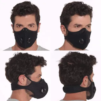 

4PC Mouth Facemask Dust With 12Filters 4 Exhaust Valves Half Face Reusable Dustproof Respirator mascarilla reutilizable