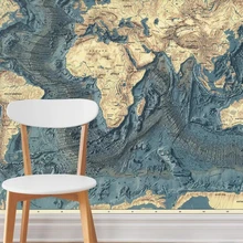 Персонализированные papel де parede экологически чистые ручная роспись ностальгические ретро карта мира ТВ фоновые обои