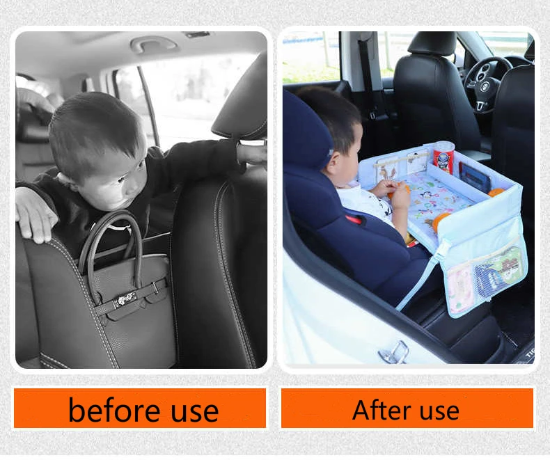 Vassoio Pieghevole Per Seggiolino Auto Bambini | Tavolino Da Viaggio Per Aereo E Passeggino | Impermeabile - Foto 4