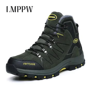 

Winter 2020 Men's Outdoor Shoes Non-slip Wearable Plush Keep Warm Men Casual Shoes Comfortable Lace Up Male Sneakers Top Quality