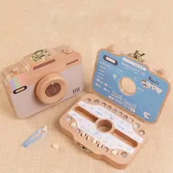 Детская камера форма зуб Коробка для хранения зубов деревянный Органайзер чехол для ребенка сохранить зубы молока отличные подарки для