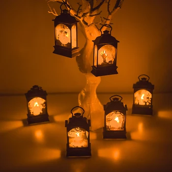 

Halloween Vintage Pumpkin Castle Light Lamp Party Hanging Decor LED Lantern