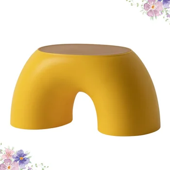 

1Pc Annular Small Stool Simple Anti-slip Low Stool Shoes Wearing Stool Comfortable Stool for Home Office (Yellow)