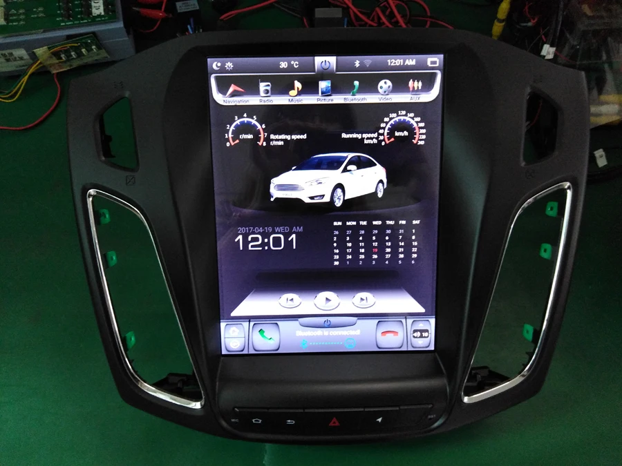 Ips экран 10,4 дюймов Tesla стиль автомобиля gps навигация для фокуса 2013- головное устройство Радио мультимедийный плеер PX6 автомобиль Android 8,1