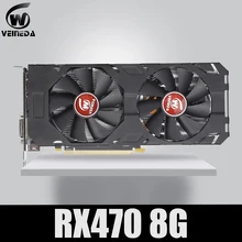 Видеокарта Veineda,, новинка, RX 470, 8 ГБ, 256Bit, GDDR5, DP, HDMI, DVI, для AMD, видеокарта, не подходит для майнинга, совместима с rx 570, 8 Гб