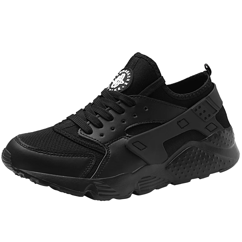Uberu мужские парусиновые кроссовки для бега мужские черные сетчатые кроссовки большой размер 47 уличные удобные дышащие Нескользящие теннисные кроссовки - Цвет: Черный