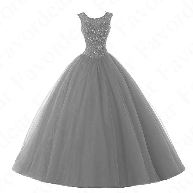 Favordear Vestido De 15 Anos бордовое небесно-голубое платье из бирюзы с бусинами Бальное Платье милое 15 нарядное платье с открытой спиной - Color: BLF-95-steal grey