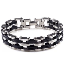 Новое звено цепи Нержавеющая сталь браслет Для мужчин тяжелый широкий Для мужчин s Браслеты байкерские уход за кожей лица маска Велосипедный спорт мотоцикл цепи браслеты