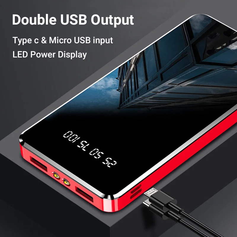 Портативное зарядное устройство 30000 мАч внешний USB аккумулятор для Xiaomi Mi 9 8 iPhone |