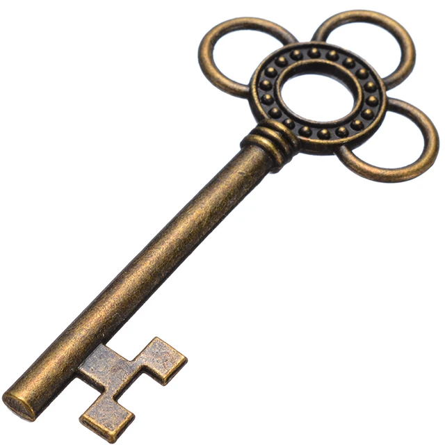 8pcs Large Vintage Skeleton Keys Antique Bronze Keys Retro Pendant Necklace  Fancy Decor DIY Jewelry Necklace Craft Gifts - AliExpress