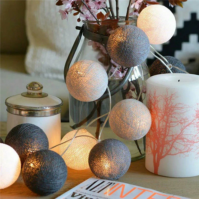 

Manual Cotton Thread The Ball Led Coloured Lights Strand Desk Lamp Bedroom Room Background Lamp Modern Daglichtlamp Abajur