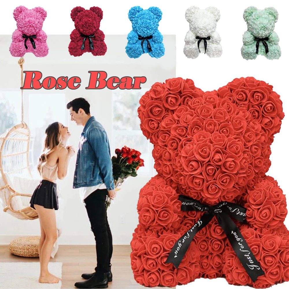 Rose Flower Love Bear Gift Wedding Home Decor Girlfriend Birthday Valentine Gift 