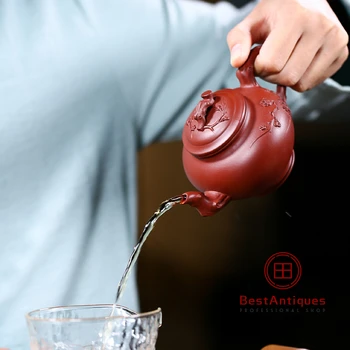 

Yixing Zisha Teapot Purple Clay Teapots Handmade Meihua Baochun 230cc