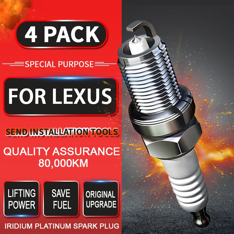 

4pcs Spark Plug Glow Plugs for LEXUS ES(2012-2015)ES200 ES250 ES300h ES350 (2002-2006)ES300 Iridium platinum