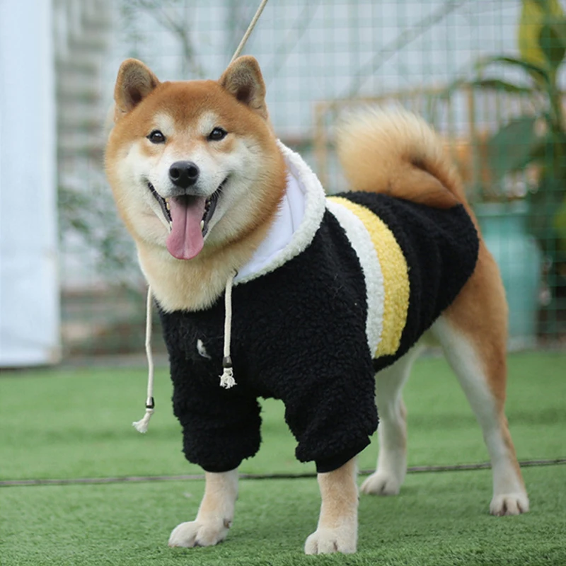 

Pet Big Dogs Autumn and Winter Wear Warm Clothes Walking Dress Two Feet