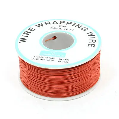 

PCB Solder Flexible P/N DM-30-1000 30AWG Wire Cable Wrapping Wrap 200M Orange