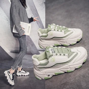 

2020 New Women's Fashion Tennis Shoes Thick Bottom Women Spring Comfortable Breathable Women Casual Shoes Zapatos De Mujer
