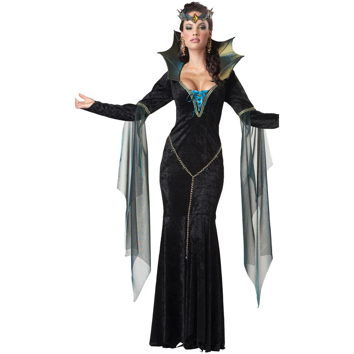

Sexy Queen Service Long Skirts Halloween Demon Vampire Character Play Stage Costume Game Uniform