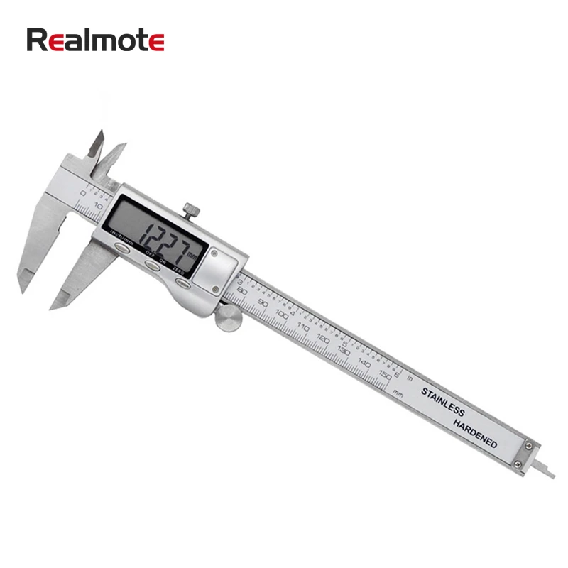 

Realmote 6 Inches Tool Caliper Pachymeter Stainless Steel Electronic Digital Precision Metric Conversation pachometer