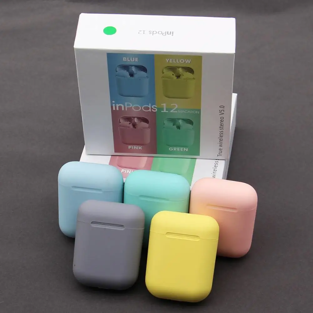 Macaron Inpods 12 Mint i12 Tws наушники i7s i9s i11 беспроводные Bluetooth наушники гарнитура наушники для Iphone Android смартфон