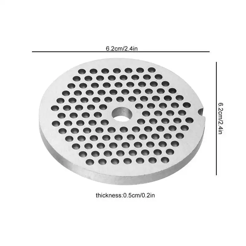 Meat Grinder Spare Parts 3mm / 5mm / 7.5mm Hole Meat Grinder Crusher Mincer Plate Disc Knife Steel Alloy