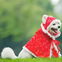 В рождественском стиле фоновая декорация с отложным воротником милые собака и кошка собака щенок Костюмы пальто из мягкой ткани одежда для собак#2S09