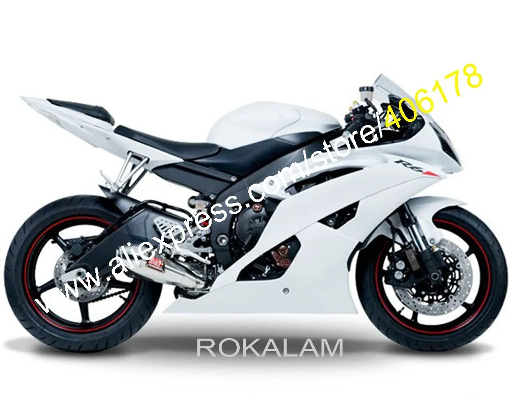 Новый YZF-R6 2008 2009 2010 2011 2014 2015 2016 тюнинг-пакет для Yamaha белого и черного цвета YZF600 R6