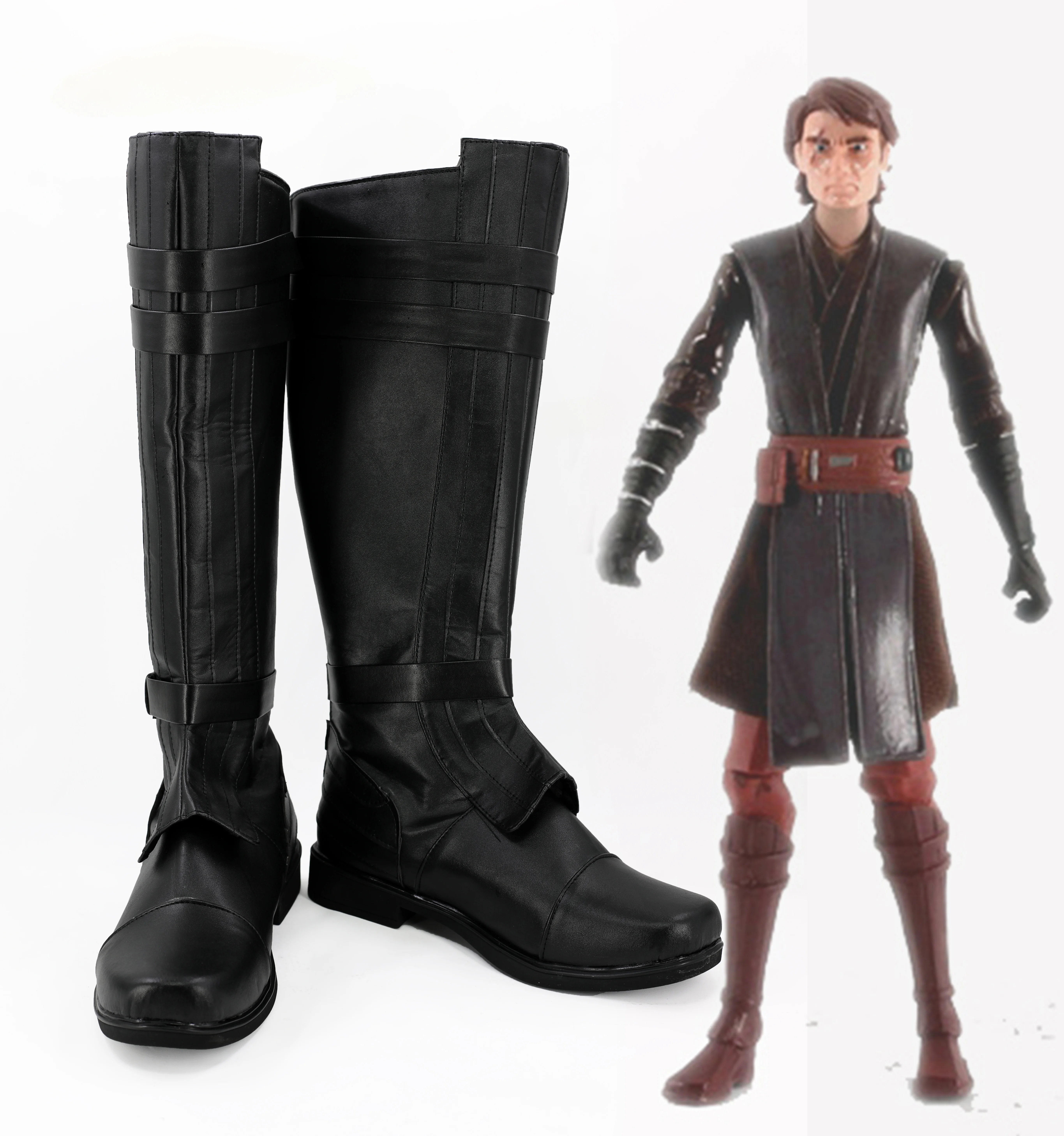 Анакин ботинки Скайуокер Звездный Косплей Wa Anakin Skywalker сапоги для косплея черная