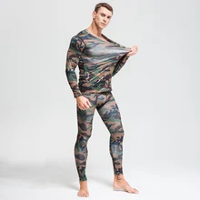 Thermal Underwear Men Winter Camouflage Sports Cycling Base layer Men Workout set Compression thermal underwear rashgard male