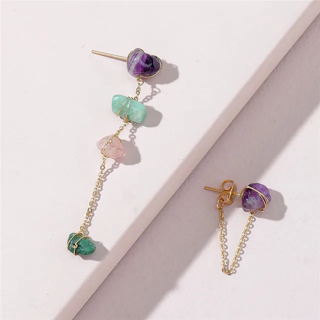 Trendy New Long Asymmetry Pendant Earrings for Women Female Simple Hypoallergenic Geometric Tassel Earrings Jewelry Accessories Antique Silver