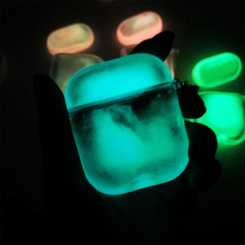 Для Eearpods Eirpods чехол Защита для Airpods 1 2 Air Pods чехол с брелком для ключей Coque Quicksand светящийся протеж Earpode Lueur