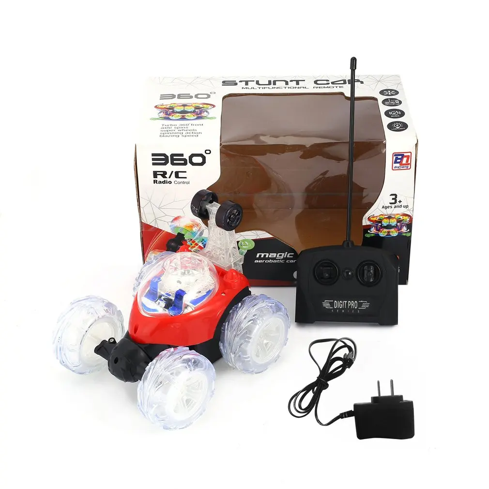 

OCDAY Stunt Car with Light Music RC Car Electric Remote Control Toy Dancing Dump Car Dumper Rolling Rotating Wheel Vehicle Truck