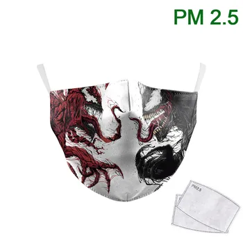 

Superhero Venom Print Masks Kids Face Mask PM 2.5 Protective Dust Fabric Masks Children Washable Adult Mouth-Muffle Reusable