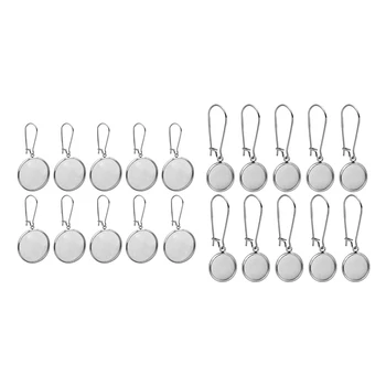 

40Pcs Earrings Wire Hooks Cabochon Bezel Blanks 25mm with 50Pcs Earring Bezel Cabochon Earring Settings 12mm