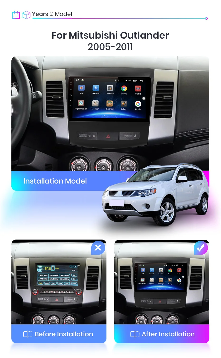 Junsun Android 10 Car Multimidia For Mitsubishi Outlander xl 2