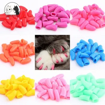 

FASHION Colorful Soft Dog Nail Caps Cat Dog Nail Cover Paw Claw Paws 20 PCS Pet Silicon Nail Protector Glue and Applictor Set