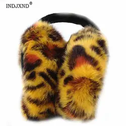 Лидер продаж Новые женские стиль Leopard флисовые наушники зимние наушники обёрточная Бумага группа теплее сцепление Earlap удобные теплые