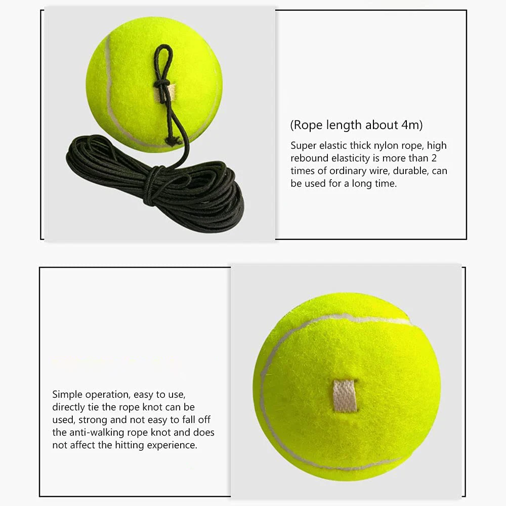 Tennis Training Balls with String, Tennis Trainer Balls, Self Practice Tool, Equipment for Exercise, 2 PCs