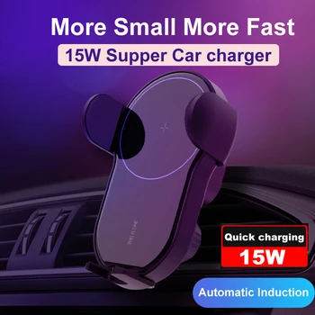 

car holder with wireless charging Stand Phone Bracket fast induction charger qi wireless fast car charger with usb type c