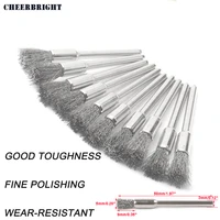 10Pcs 3x5mm Steel Wire Wheel Brushes Set Kit for Mini Drill Rotary Tools Polishing Brush Dremel Accessories 2